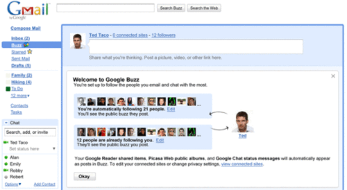 �ȸ�Buzz�����飺�ں�twitter��Facebook