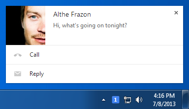 ʾ�����������½ǵ�����һ��֪ͨ