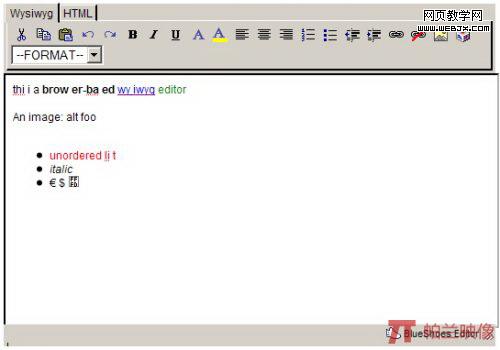 BlueShoes Wysiwyg Editor