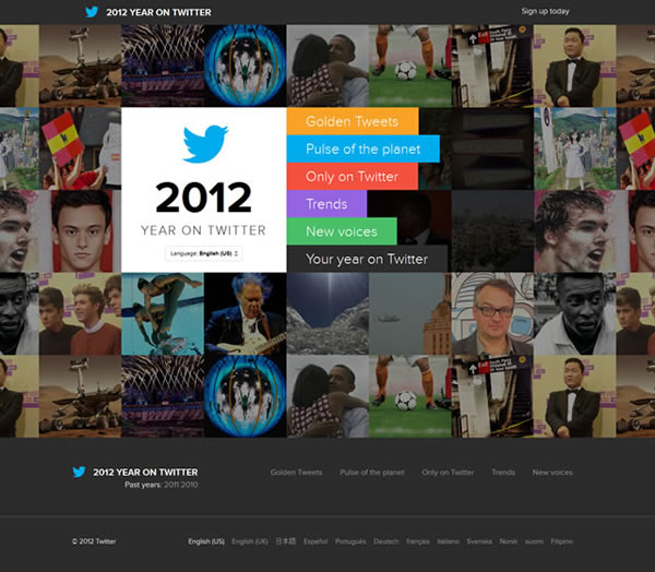 Flat Design Inspiration - 2012 Year on Twitter