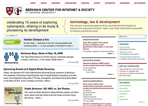 Harvard Berkman using drupal