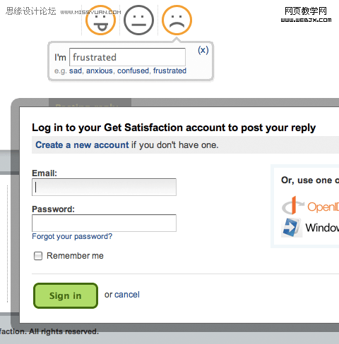 GetSatisfaction login