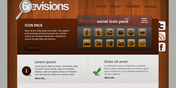 Free PSD Template: 6R Wooden Portfolio