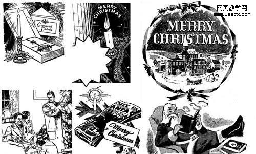 Vintage Christmas Brushes-christmas | ʥ���������Դ���ռ�����������ˢ��ʸ����ͼ�������