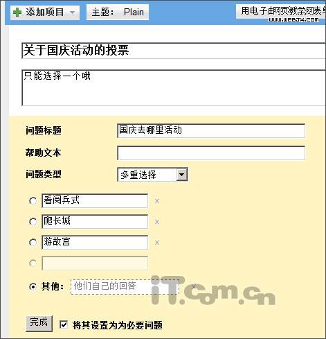 Google docs�����Լ���վ�ϵ�����ͶƱ_IT��ѧ��