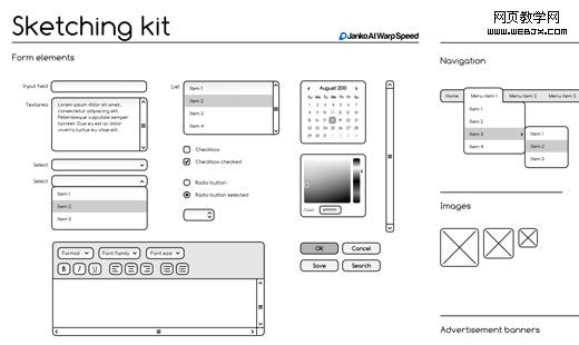Uidesignkit3 in Free Wireframing Kits, UI Design Kits, PDFs and Resources