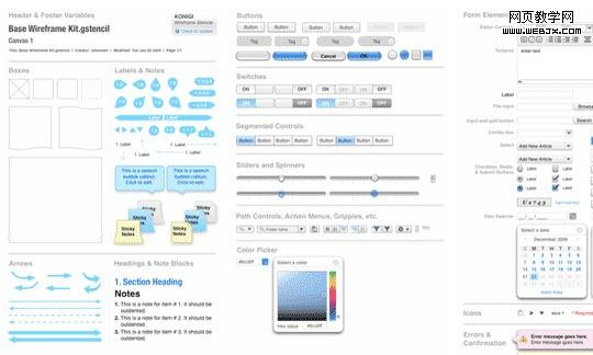 Free Web, Mobile UI Element Kits and Stencils for Designers