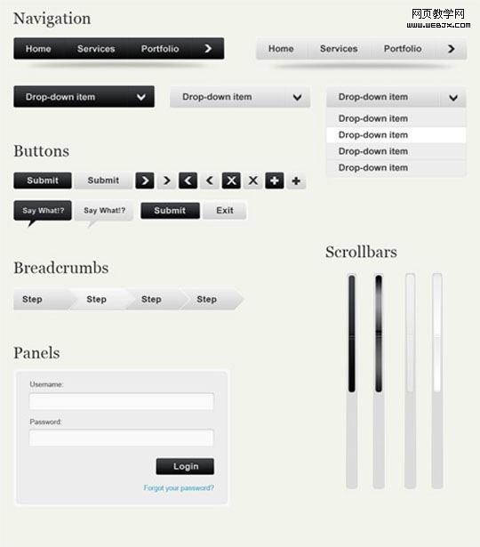 Free Web, Mobile UI Element Kits and Stencils for Designers