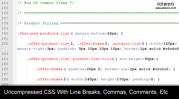 Uncompressed CSS